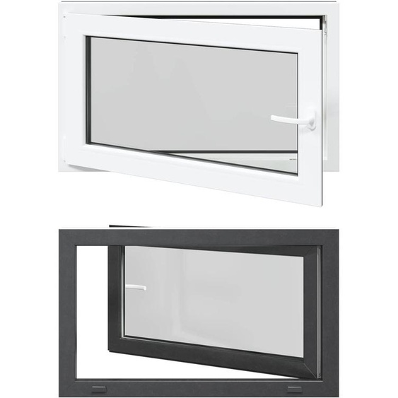vidaXL Fenêtre de cave RISOR 100 x 60 cm PVC et verre, couleur anthracite