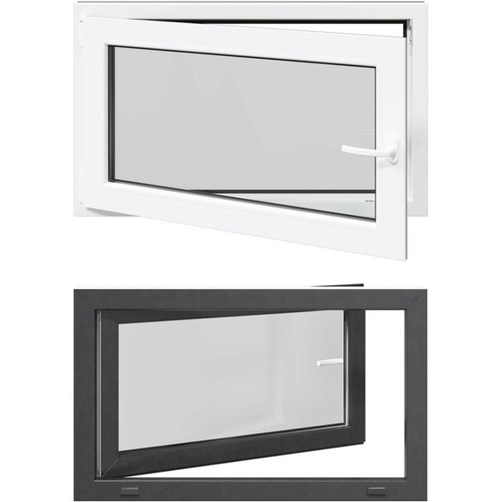 vidaXL Fenêtre de cave RISOR 100 x 70 cm PVC et verre, anthracite