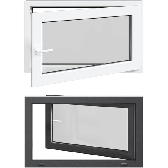 vidaXL Fenêtre de cave RISOR 100 x 70 cm PVC et verre, anthracite