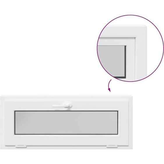 vidaXL Fenêtre de cave RISOR 100x40 cm basculante triple vitrage blanc