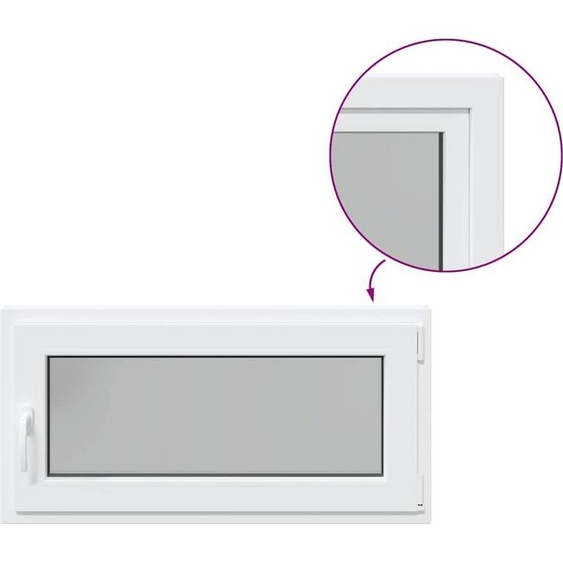 vidaXL Fenêtre de cave RISOR 100x50 cm oscillo-battante DIN droite blanche