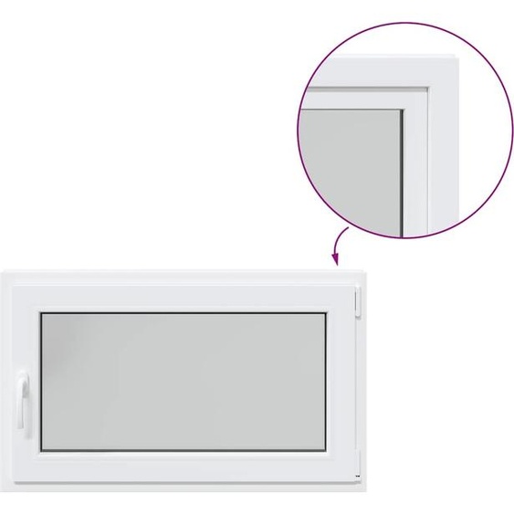 vidaXL Fenêtre de cave RISOR 100x50 cm oscillo-battante DIN droite blanche