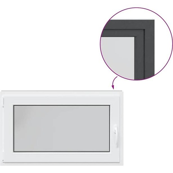 vidaXL Fenêtre de cave RISOR 100x50 cm oscillo-battante DIN gauche Anthracite