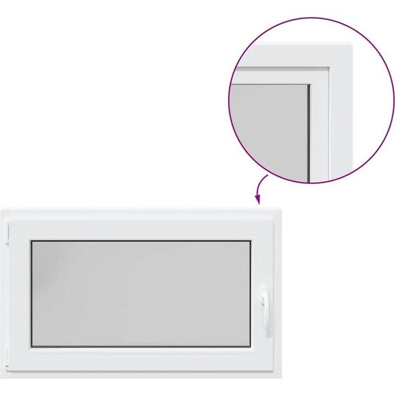 vidaXL Fenêtre de cave RISOR 100x50 cm oscillo-battante DIN gauche blanc