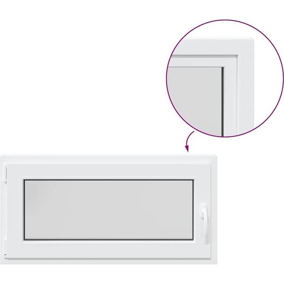 vidaXL Fenêtre de cave RISOR 100x50 cm oscillo-battante DIN gauche blanc