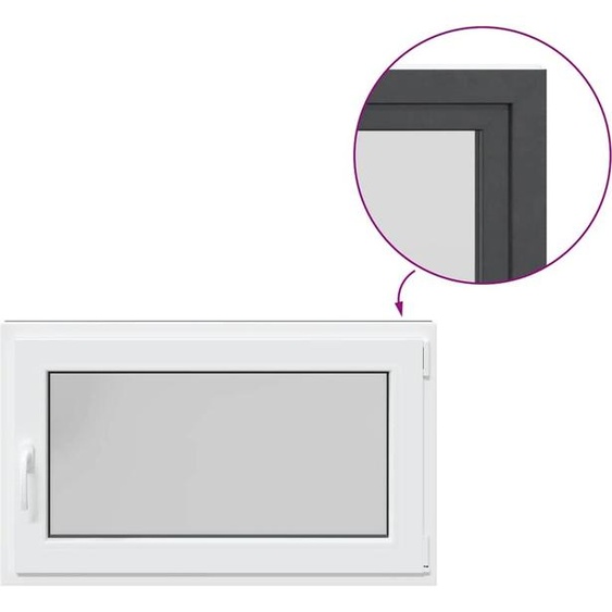 vidaXL Fenêtre de cave RISOR 100x60 cm oscillo-battante DIN droite Anthracite