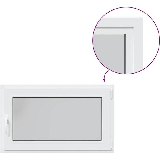 vidaXL Fenêtre de cave RISOR 100x60 cm oscillo-battante DIN droite blanche