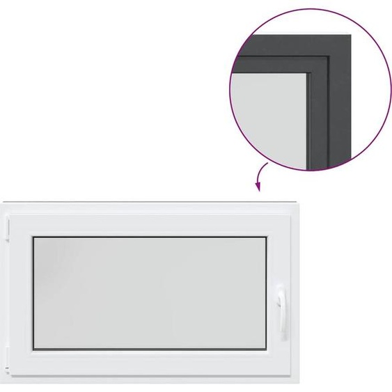 vidaXL Fenêtre de cave RISOR 100x60 cm oscillo-battante DIN gauche Anthracite