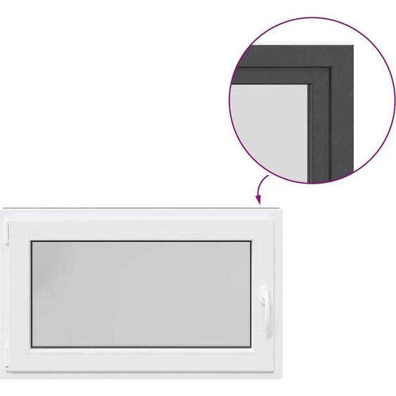 vidaXL Fenêtre de cave RISOR 100x60 cm oscillo-battante DIN gauche Anthracite