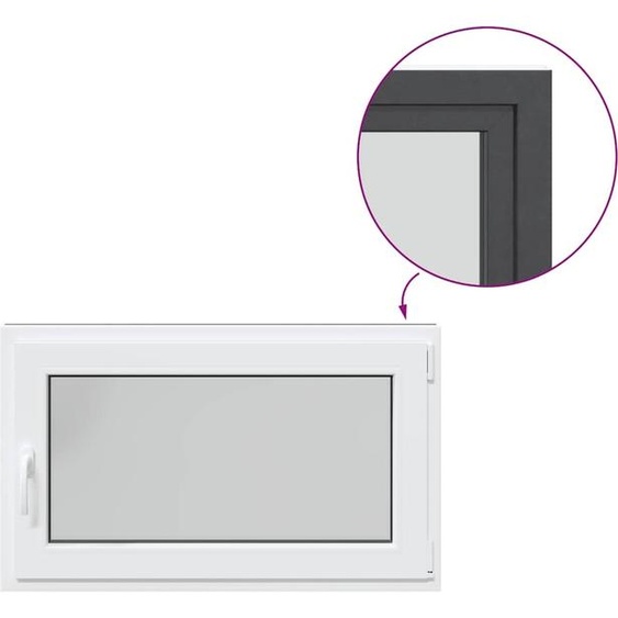 vidaXL Fenêtre de cave RISOR 100x70 cm oscillo-battante DIN droite Anthracite