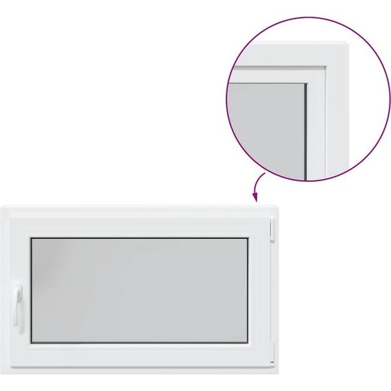 vidaXL Fenêtre de cave RISOR 100x70 cm oscillo-battante DIN droite blanche