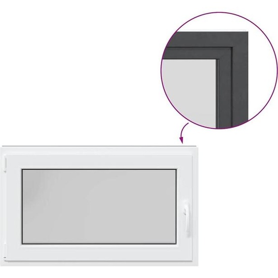 vidaXL Fenêtre de cave RISOR 100x70 cm oscillo-battante DIN gauche Anthracite