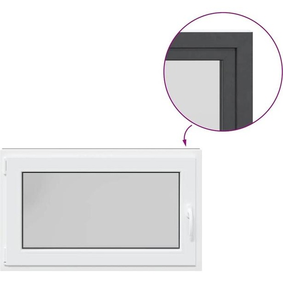 vidaXL Fenêtre de cave RISOR 100x70 cm oscillo-battante DIN gauche Anthracite