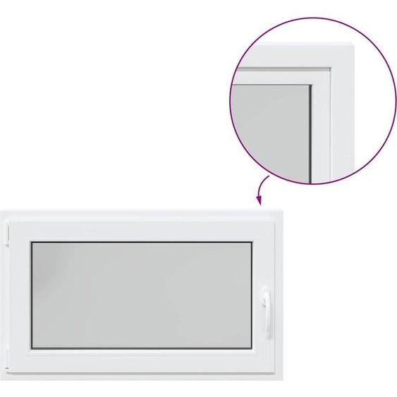 vidaXL Fenêtre de cave RISOR 100x70 cm oscillo-battante DIN gauche blanc