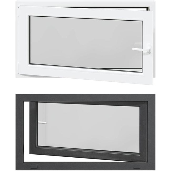vidaXL Fenêtre de cave RISOR 110 x 70 cm PVC et verre, anthracite