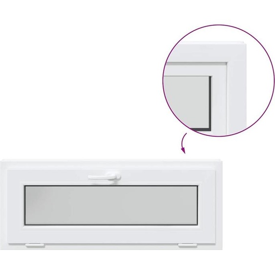 vidaXL Fenêtre de cave RISOR 110x40 cm basculante triple vitrage blanc