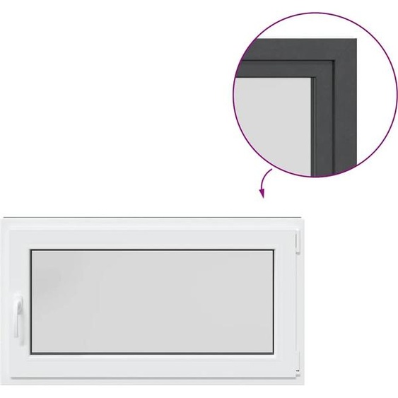 vidaXL Fenêtre de cave RISOR 110x70 cm oscillo-battante DIN droite Anthracite