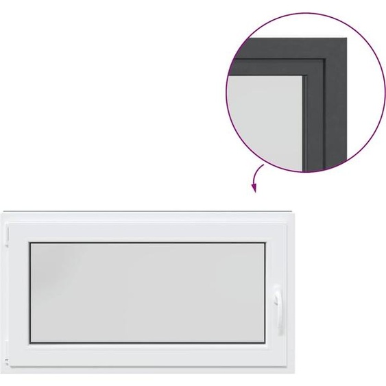 vidaXL Fenêtre de cave RISOR 110x70 cm oscillo-battante DIN gauche Anthracite