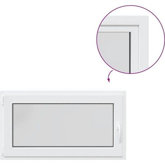 vidaXL Fenêtre de cave RISOR 110x70 cm oscillo-battante DIN gauche blanc