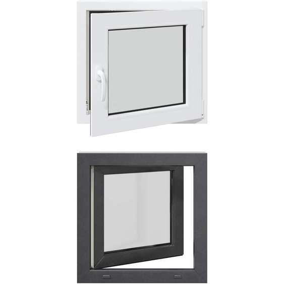 vidaXL Fenêtre de cave RISOR 50 x 50 cm PVC et verre, anthracite