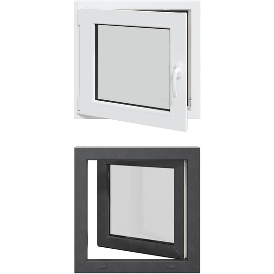 vidaXL Fenêtre de cave RISOR 50 x 50 cm PVC et verre, anthracite