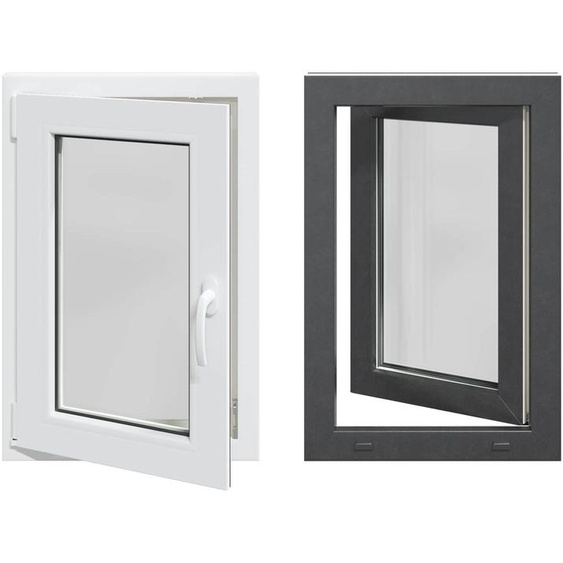 vidaXL Fenêtre de cave RISOR 50 x 75 cm PVC et verre, anthracite