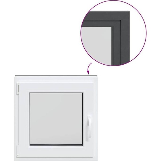 vidaXL Fenêtre de cave RISOR 50x50 cm oscillo-battante DIN gauche Anthracite