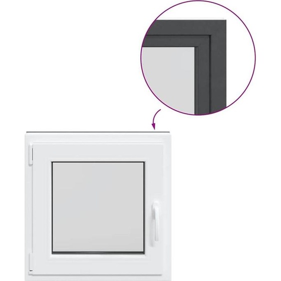 vidaXL Fenêtre de cave RISOR 50x50 cm oscillo-battante DIN gauche Anthracite