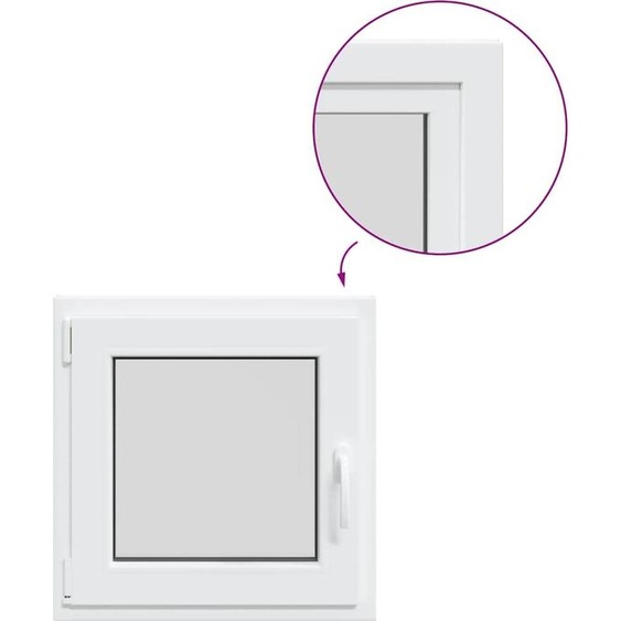 vidaXL Fenêtre de cave RISOR 50x50 cm oscillo-battante DIN gauche blanc