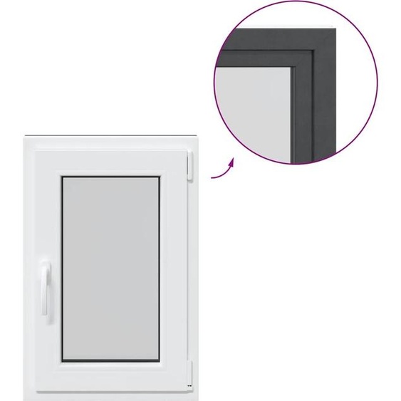 vidaXL Fenêtre de cave RISOR 50x75 cm oscillo-battante DIN droite Anthracite