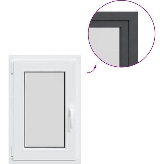 vidaXL Fenêtre de cave RISOR 50x75 cm oscillo-battante DIN gauche Anthracite