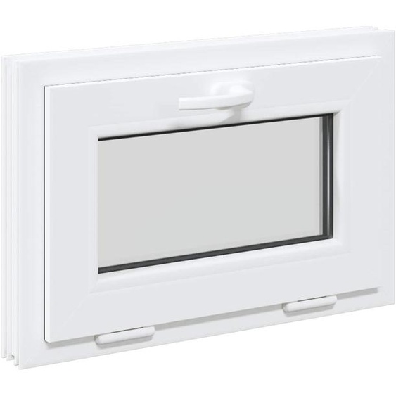 vidaXL Fenêtre de cave RISOR 60 x 40 cm en PVC et verre, blanche