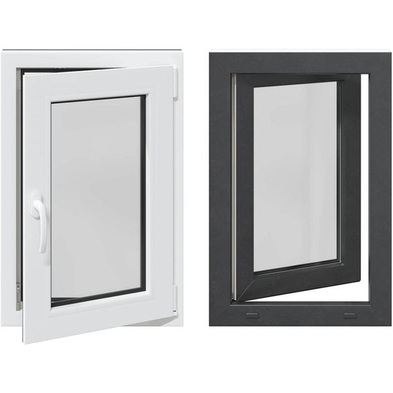 vidaXL Fenêtre de cave RISOR 60 x 80 cm PVC et verre, anthracite
