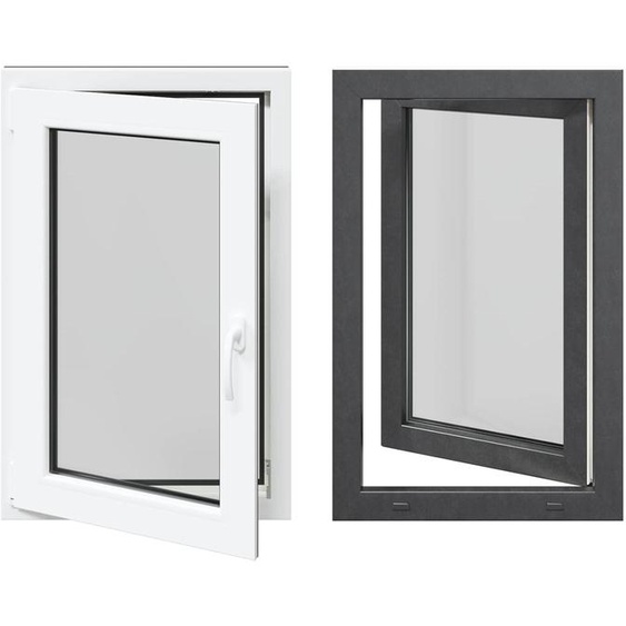 vidaXL Fenêtre de cave RISOR 60 x 90 cm PVC et verre, anthracite