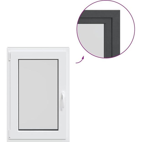 vidaXL Fenêtre de cave RISOR 60x100 cm oscillo-battante DIN gauche Anthracite