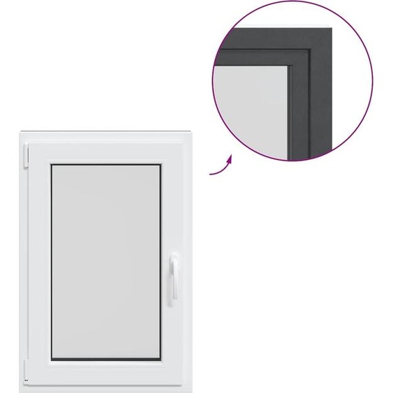 vidaXL Fenêtre de cave RISOR 60x100 cm oscillo-battante DIN gauche Anthracite