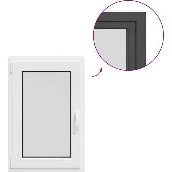 vidaXL Fenêtre de cave RISOR 60x100 cm oscillo-battante DIN gauche Anthracite