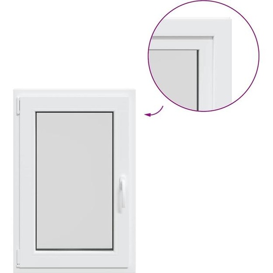 vidaXL Fenêtre de cave RISOR 60x100 cm oscillo-battante DIN gauche blanc