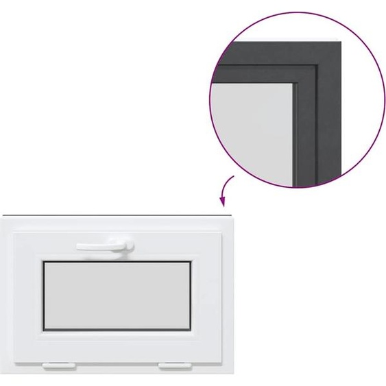 vidaXL Fenêtre de cave RISOR 60x40 cm basculante double vitrage anthracite