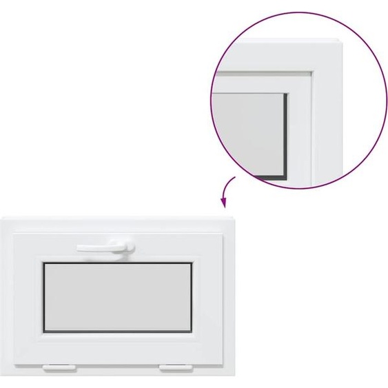 vidaXL Fenêtre de cave RISOR 60x40 cm basculante double vitrage blanc