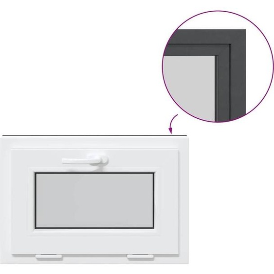 vidaXL Fenêtre de cave RISOR 60x40 cm basculante triple vitrage anthracite