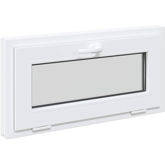 vidaXL Fenêtre de cave RISOR 80 x 40 cm en PVC et verre, blanche