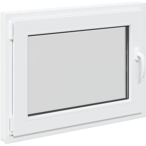 vidaXL Fenêtre de cave RISOR 80 x 50 cm en PVC et verre, blanche