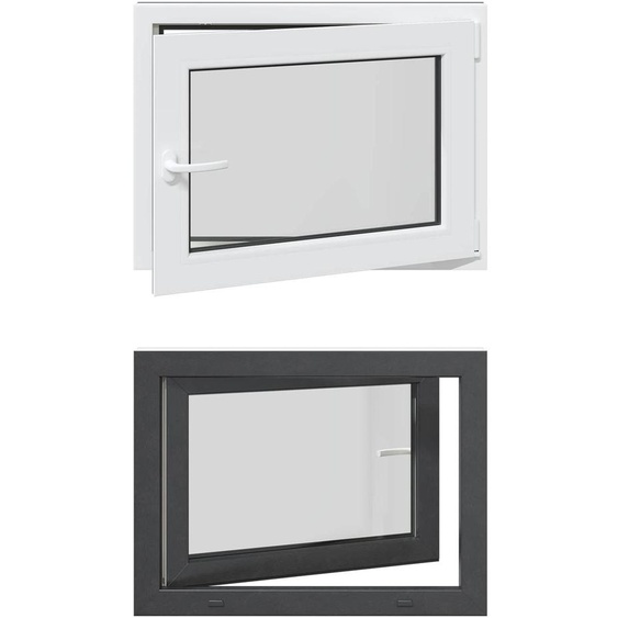 vidaXL Fenêtre de cave RISOR 80 x 50 cm PVC et verre, anthracite