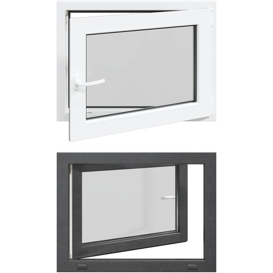 vidaXL Fenêtre de cave RISOR 80 x 60 cm PVC et verre, anthracite