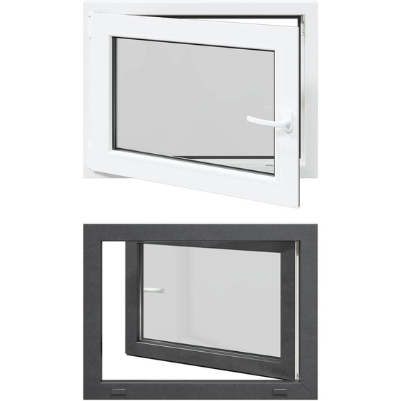 vidaXL Fenêtre de cave RISOR 80 x 70 cm PVC et verre, couleur anthracite