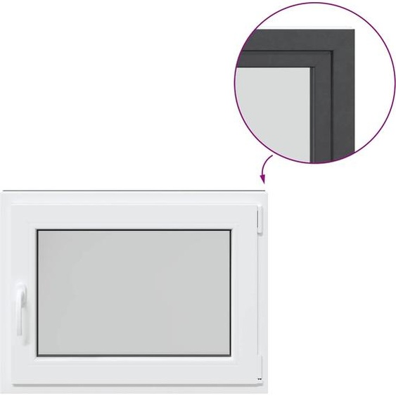 vidaXL Fenêtre de cave RISOR 80x50 cm oscillo-battante DIN droite Anthracite