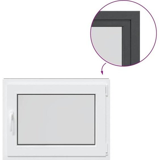 vidaXL Fenêtre de cave RISOR 80x50 cm oscillo-battante DIN droite Anthracite