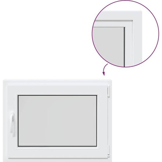 vidaXL Fenêtre de cave RISOR 80x50 cm oscillo-battante DIN droite blanche