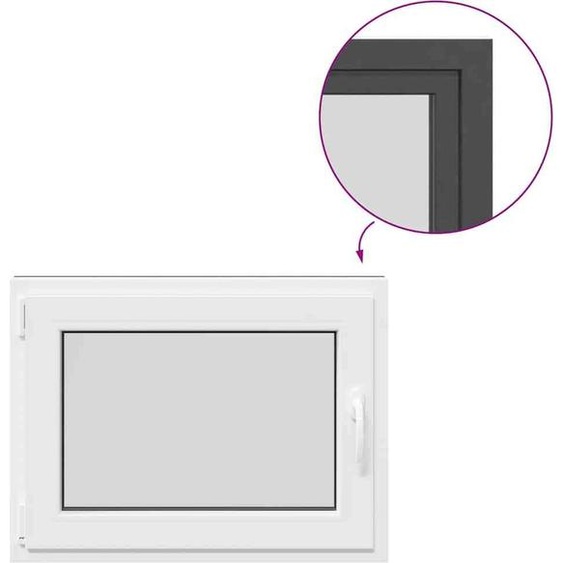 vidaXL Fenêtre de cave RISOR 80x50 cm oscillo-battante DIN gauche Anthracite